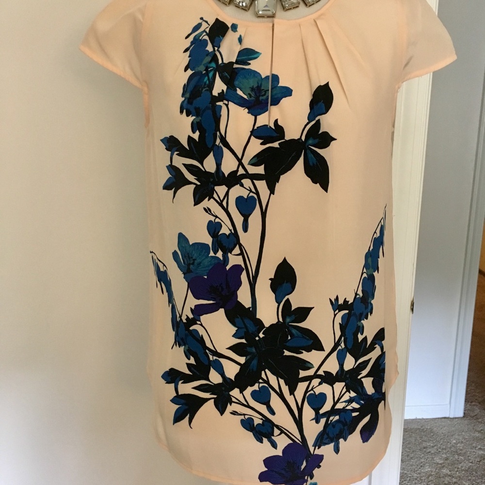 J. Crew Cap-Sleeve Top in Midnight Bloom SZ 0-2 - Picture 6 of 6